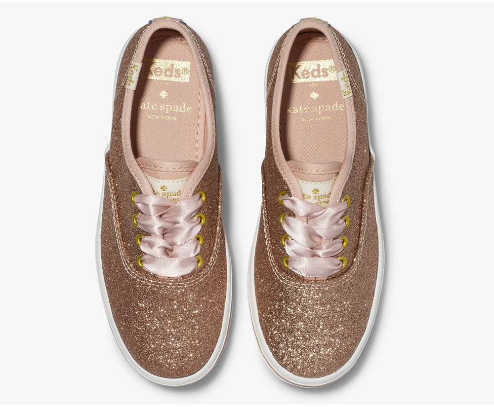 Keds Kids Sneakers Rose Gold - Kate Spade new york Champion Glitter - 078TYNQPG